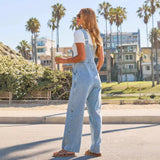 Women pants cross-border spring and summer casualslimming look jumpsuit women's fall and winterworkwear style factory direct sales wide-leg denim overalls