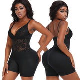 Shapewear Bodysuit Buttocks Lace Suspender Tie