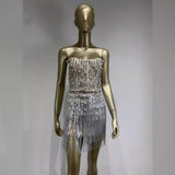 Women Dresses Party Dress Tassel Sexy Dress Hip Skirt (Otn202404)