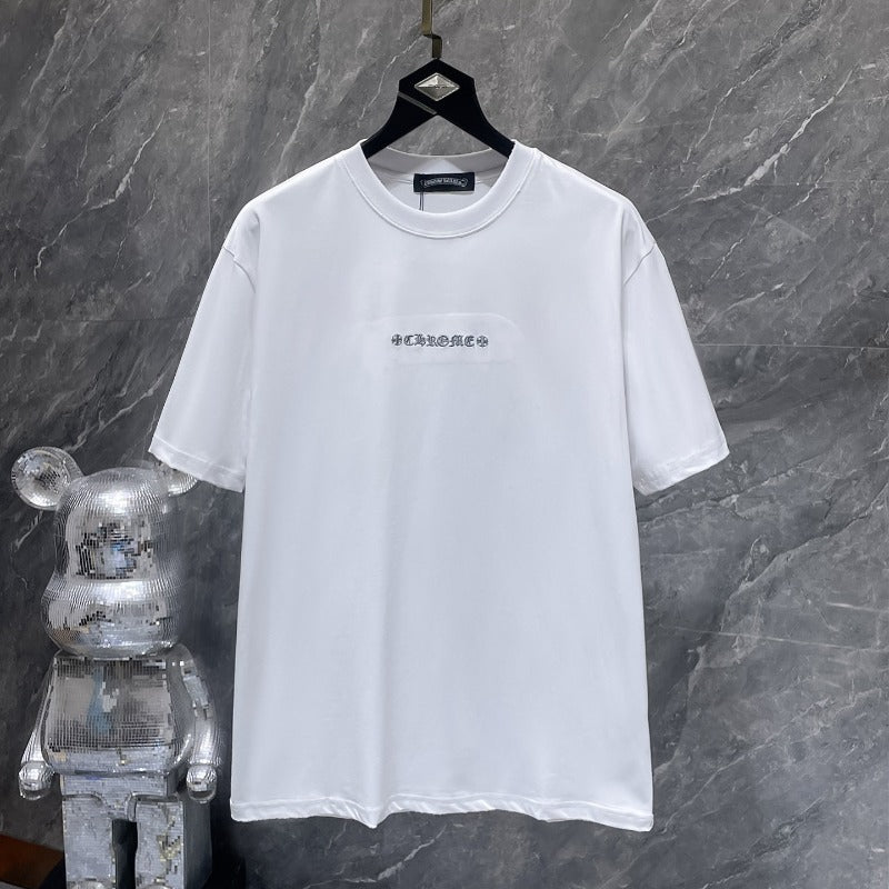 Ch hip-hop t shirts ch big sword sanskrit embroider patch patchwork american heavy weight short-sleeved high street easiest for match