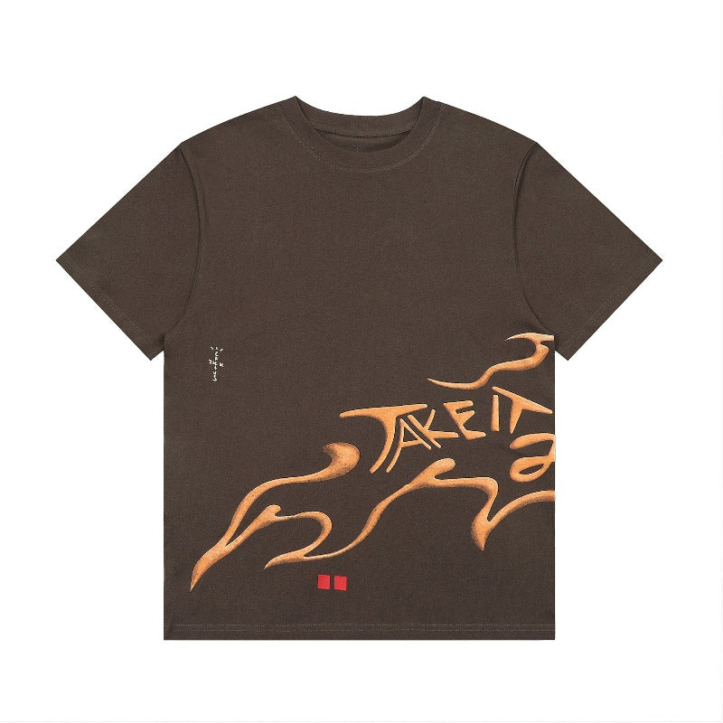 Hip-hop t-shirts, american-style merchandise featuring running graphics and letter prints. trendy, oversized, short-sleeved tees perfect for summer streetwear