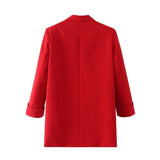 Women's Suits Apricot Blazer Women's Spring and Autumn Casual Suit Top