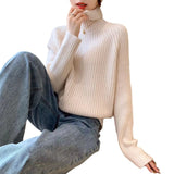 Women Knitted Pullover Turtleneck Sweater Autumn Winter Sweater Top