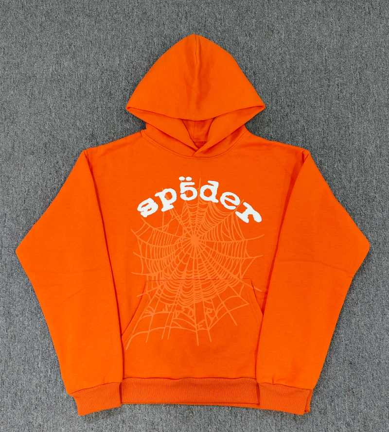 Sp5der Hoodie Cobweb Puff Print Pure Cotton