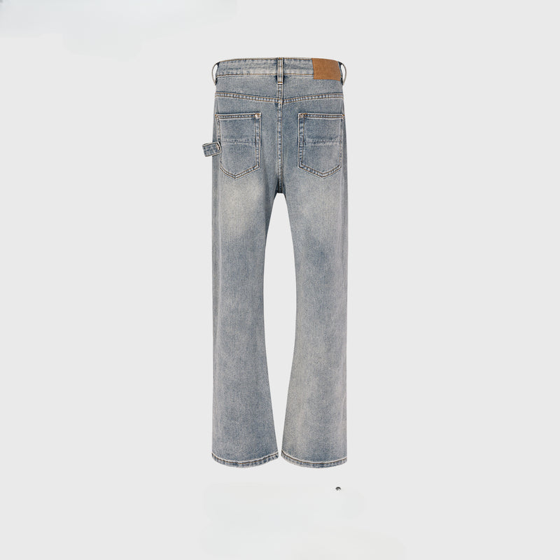 MIJKO Men's Vintage Pants MIJKO Men's Women's Wash Water Old Micro-wide-footed Jeans