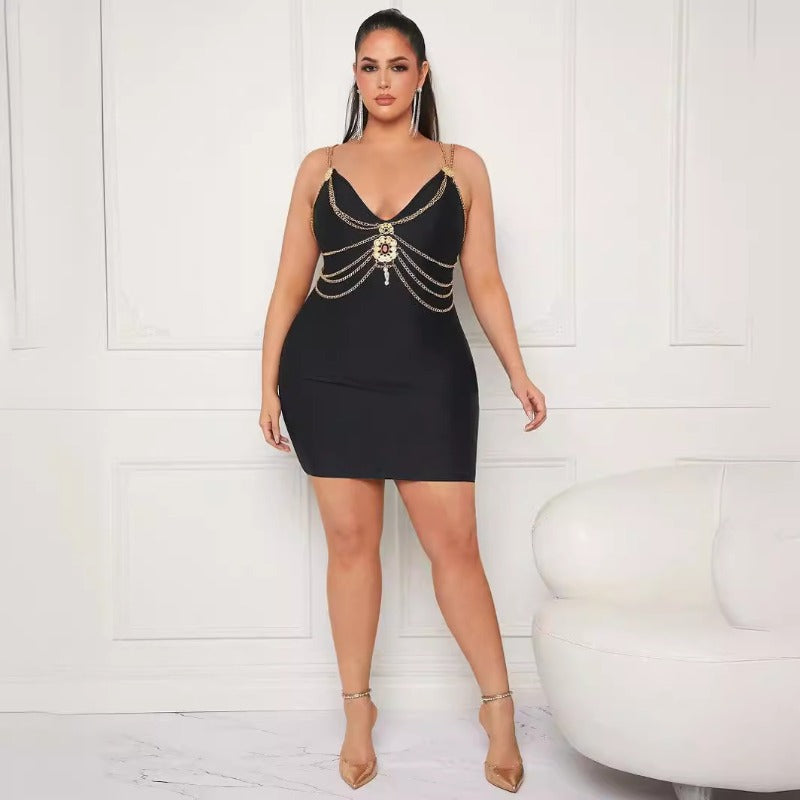 Women's Evening Dress Sexy Suspenders Slim Fit Bandage Dress Dress Dress