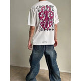 Ch hip-hop t shirts ch back red sword short-sleeved loosecasual t-shirt trendy high street