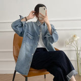 Women Jacket Loose Casual Denim Shirt Jacket