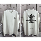 Ch hip-hop t shirts gheavy weight short-sleeved t-shirtmenprintingcasualtrendyfashionloose american half-sleeved t