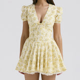 Women Dresses Summer V-neck Dress Sexy Skirt (Xds0414)