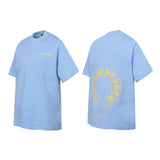 Ch hip-hop t-shirts - ch short sleeve minimalist sanskrit horseshoe letter print loose fit casual american streetwear