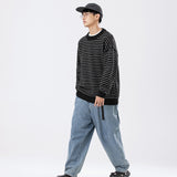 Unisex Sweater Winter Striped Loose Sweater