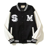 Saint m t jackets s.m. letter patch baseball jacket wholesale single piece
