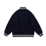 Unisex Jacket Vintage Baseball Uniform Jacket Men's and Women's Loose Embroidered Corduroy Jacket