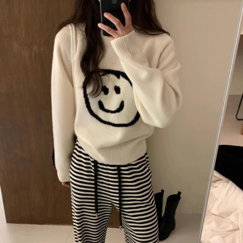 Women Knitwear Autumn and Winter round Neck Knitwear Loose Sweater