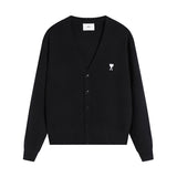 Ami arauneifknittingoutwearfall and wintercouplecardigan woolen heart high weight v neck
