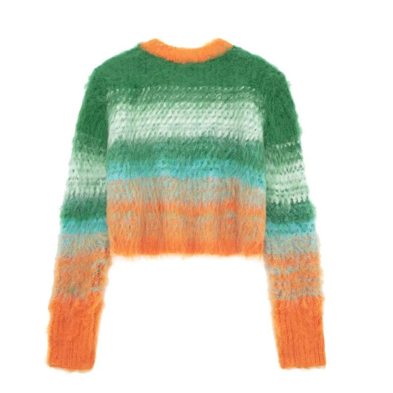 Women Sweater Knitwear round Neck Sweater Autumn Loose Hood Short Sweater
