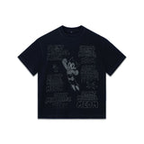 Washed distressed horror mickey saintmichaelmedm retro american t-shirt looseheavy weight round neck
