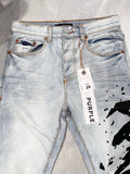 Purple Brand Jeans Blue Printed Letter Jeans