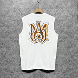 Amiri tank top splashed paint skeleton printing