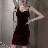 Women Maxi Dress Autumn Sexy V-neck Slim Fit Hip Skirt Sling Dress