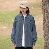 Unisex Shirts Autumn Washed Denim Shirt