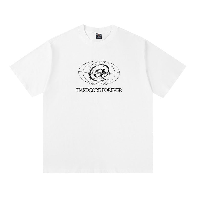 saint m t shirts s.m earth alphabet graphic crew neck short sleeve t-shirt