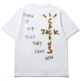 Hip-hop t-shirts: spring/summer short-sleeve abstract letter foam loose fit trendy tee