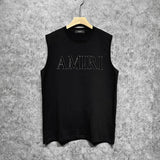 Amiri tank top white stripes simple letterprinting
