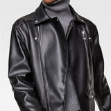 Men Motorcycle Jacket Faux Leather Motorcycle Jacket Coat 1966/400