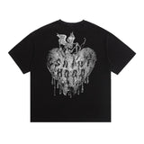 saint m t shirts s.m skull heart graphic crew neck pullover short sleeve t-shirt