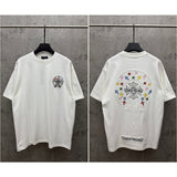 Ch hip-hop t shirts ch short-sleeved hollow color embroidery couple loose casual pure cotton american heavy weight short-sleeved high street