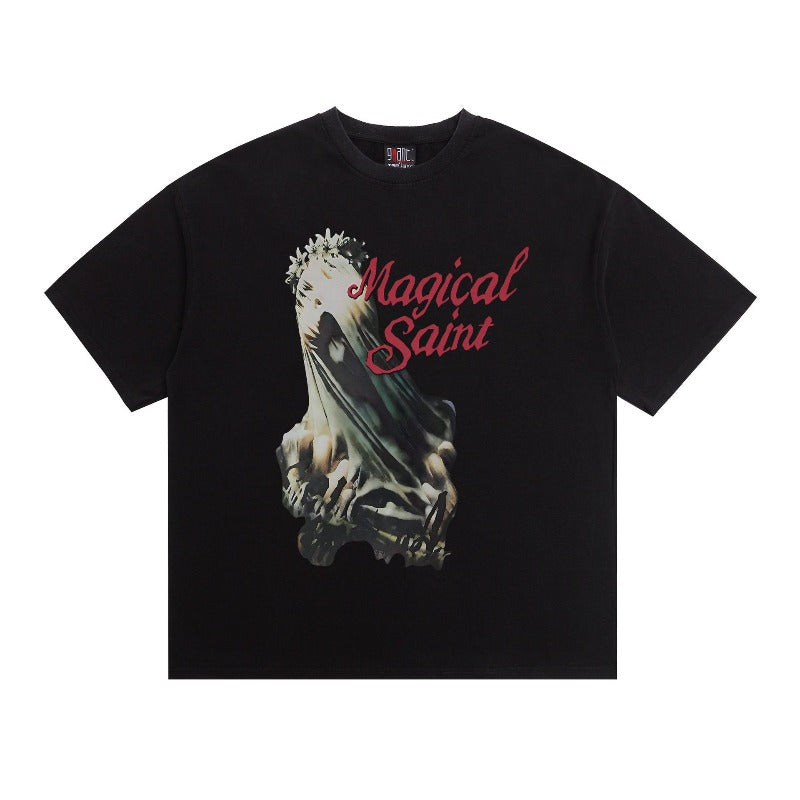 saint m t shirts s.m monster print graphic crew neck pullover short sleeve top