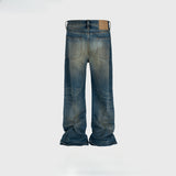 MIJKO Men's Vintage Pants MIJKO Men's Women's Washed Old Jeans Loose Wide Leg Straight Pants