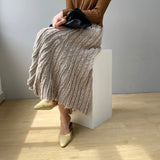 Women Knitted Skirt Autumn and Winter Knitting Umbrella Skirt