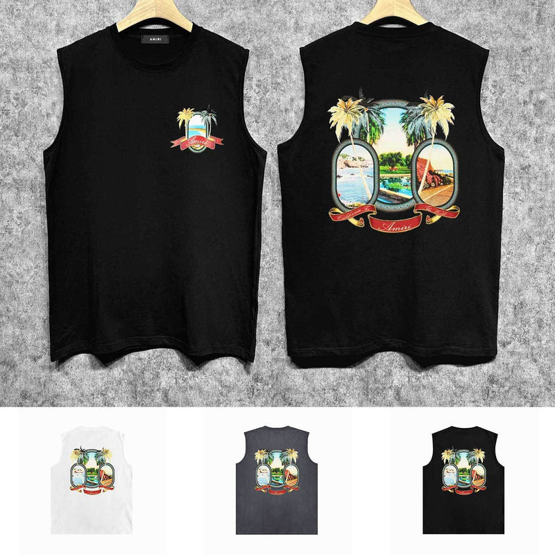 Amiri tank top mirror printing