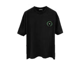 Ch hip-hop t shirts ch chro high street distressed cross sanskrit horseshoe patch embroider short-sleeved t-shirt couple
