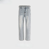 MIJKO Men Vintage Pants MIJKO Women's Men's Slim-Fit Button-Up Pants High Street Jeans