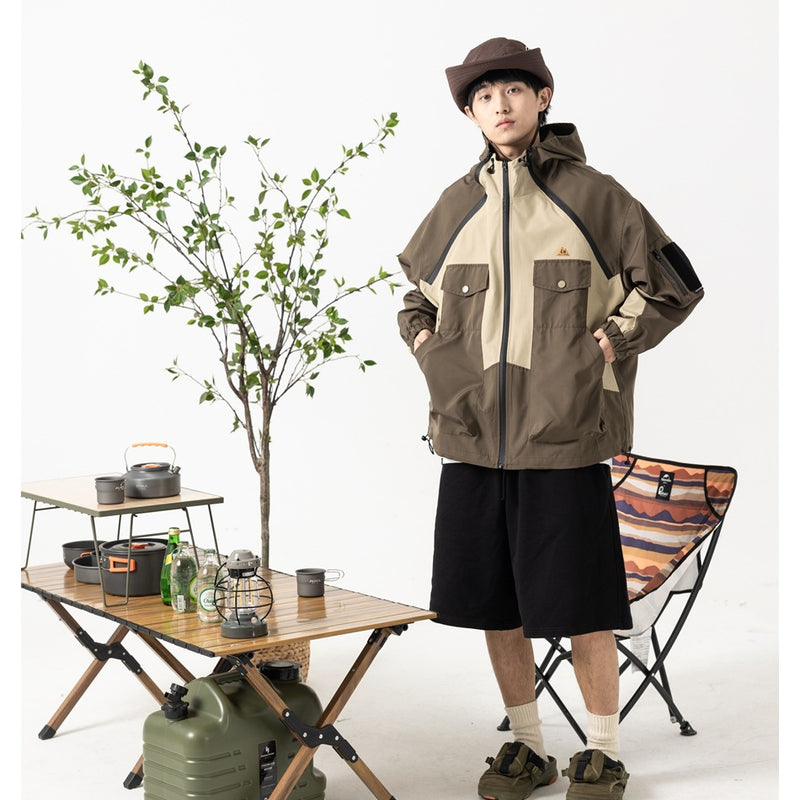 Unisex Jacket Vintage Hooded Hooded Jacket Outdoor Jacket Coat