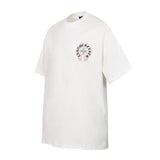 Ch hip-hop t shirts high version cht shirt heavy cross printing sanskrit american short sleeve high street couple style