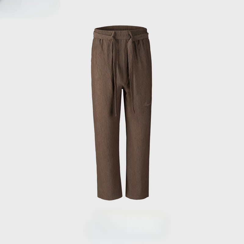 MIJKO Men's Vintage Pants MIJKO Men's Textured Trousers Sports Casual Pants with Drawstring