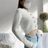 Women Sweater Knitwear Spring and Autumn V-neck Single-Breasted Knitted Cardigan