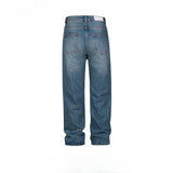 MIJKO Men's Vintage Pants MIJKO Men's Women's Washed White Trousers Straight Jeans