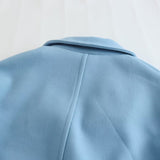 Women Woolen Coat Blazer Collar Coat Female Autumn and Winter Loose Casual Double Breasted Woolen Coat