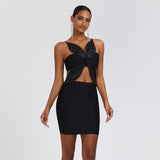 Women's Evening Dress Sexy Cutout Midriff Outfit Hip Skirt Bandage Dress