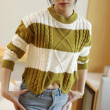 Women Knitwear Autumn and Winter Striped Sweater Loose Sweater