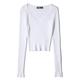 Women Sweater Knitwear Autumn Leisure V-neck Slim Fit Sweater Sweater