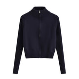 Women Sweater Knitwear Turtleneck Zipper Knitted Cardigan Coat Sweater