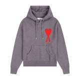 Heavy weight! ami arauneif wool hooded sweatshirt heartembroidersweaterlong sleevessweatshirtloose