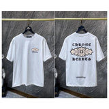 Ch hip-hop t shirts ch classic sanskrit lettering film loose casual pure cotton american heavy weight short sleeves